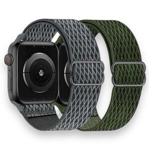 Army Grey / Grey Nylon Apple Watch Band Lot - NEW